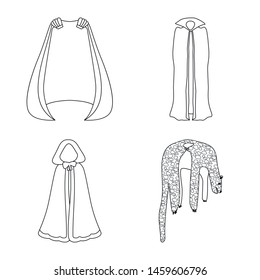 Isolated object of robe and garment symbol. Set of robe and cloth stock vector illustration.