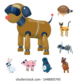 Isolated object of robot and cybernetic sign. Collection of robot and automation stock vector illustration.