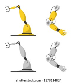 Isolated object of robot and factory icon. Collection of robot and space vector icon for stock.