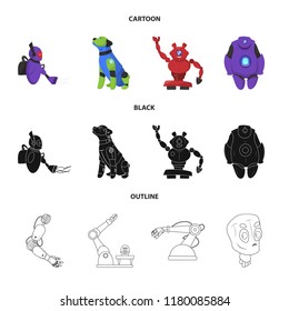 Isolated object of robot and factory icon. Collection of robot and space vector icon for stock.