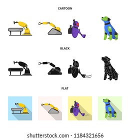 Isolated object of robot and factory icon. Set of robot and space vector icon for stock.