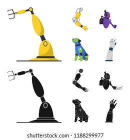 Isolated object of robot and factory icon. Set of robot and space stock symbol for web.