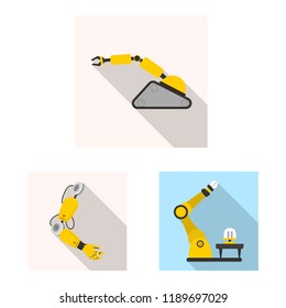 Isolated object of robot and factory icon. Set of robot and space stock vector illustration.