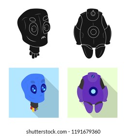 Isolated object of robot and factory icon. Set of robot and space stock vector illustration.