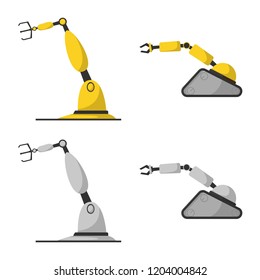 Isolated object of robot and factory icon. Set of robot and space vector icon for stock.