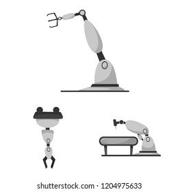 Isolated object of robot and factory icon. Set of robot and space vector icon for stock.