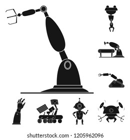Isolated object of robot and factory icon. Collection of robot and space stock vector illustration.