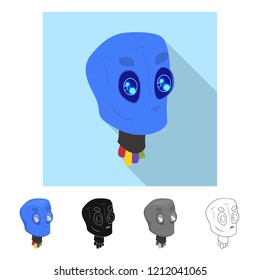 Isolated object of robot and factory icon. Collection of robot and space stock vector illustration.