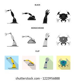 Isolated object of robot and factory icon. Set of robot and space stock vector illustration.