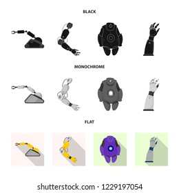Isolated object of robot and factory icon. Set of robot and space stock symbol for web.