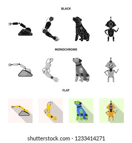Isolated object of robot and factory icon. Collection of robot and space vector icon for stock.
