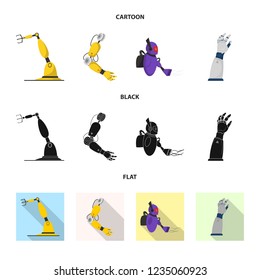 Isolated object of robot and factory icon. Collection of robot and space vector icon for stock.