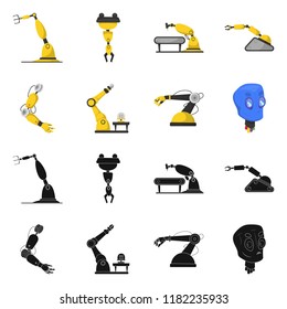 Isolated object of robot and factory logo. Set of robot and space stock vector illustration.