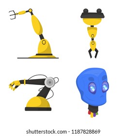 Isolated object of robot and factory logo. Set of robot and space stock vector illustration.