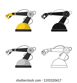 Isolated object of robot and factory logo. Collection of robot and space stock vector illustration.
