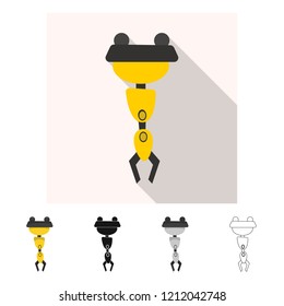 Isolated object of robot and factory logo. Set of robot and space stock symbol for web.