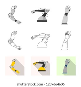 Isolated object of robot and factory logo. Collection of robot and space stock vector illustration.