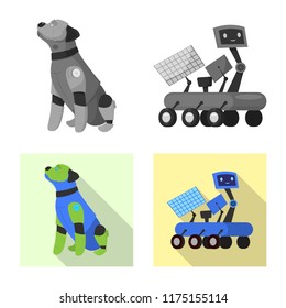 Isolated object of robot and factory sign. Collection of robot and space vector icon for stock.