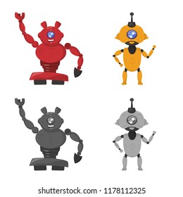 Isolated object of robot and factory sign. Collection of robot and space vector icon for stock.