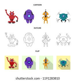 Isolated object of robot and factory sign. Set of robot and space vector icon for stock. Isolated object of robot and factory sign. Set of robot and space vector icon for stock.