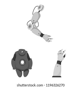 Isolated object of robot and factory sign. Collection of robot and space stock vector illustration.