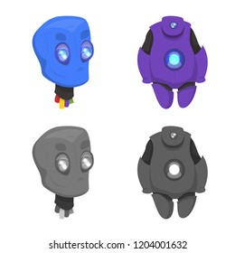 Isolated object of robot and factory sign. Collection of robot and space vector icon for stock.