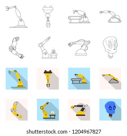 Isolated object of robot and factory sign. Collection of robot and space stock vector illustration.