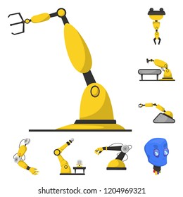Isolated object of robot and factory sign. Collection of robot and space stock vector illustration.