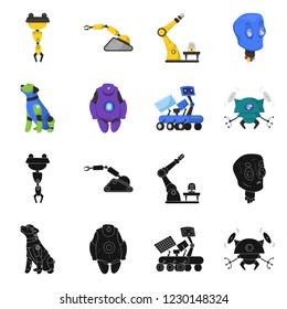 Isolated object of robot and factory sign. Collection of robot and space stock symbol for web.