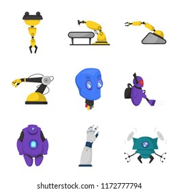 Isolated object of robot and factory symbol. Set of robot and space stock vector illustration.