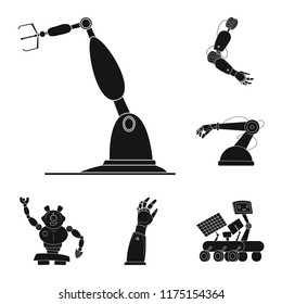 Isolated object of robot and factory symbol. Collection of robot and space stock symbol for web.