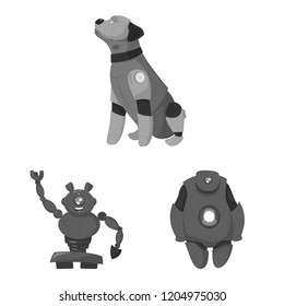 Isolated object of robot and factory symbol. Collection of robot and space stock symbol for web.
