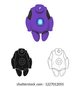 Isolated object of robot and factory symbol. Set of robot and space stock symbol for web.