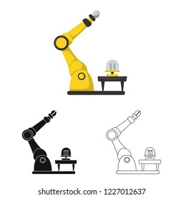 Isolated object of robot and factory symbol. Set of robot and space vector icon for stock.