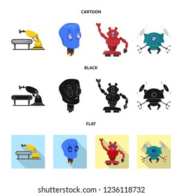 Isolated object of robot and factory symbol. Collection of robot and space stock symbol for web.