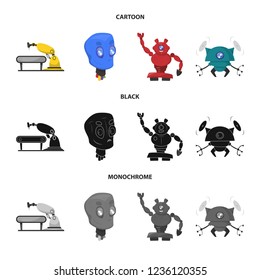 Isolated object of robot and factory symbol. Collection of robot and space vector icon for stock.
