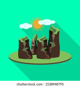 Isolated object of rock and bay logo. Graphic of rock and vietnamese stock symbol for web.