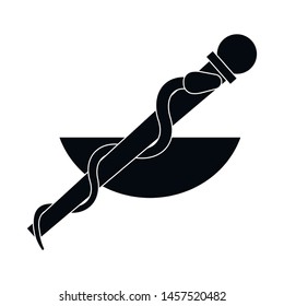 Isolated object of rod and snake logo. Collection of rod and asklepios vector icon for stock.