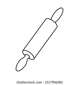 Isolated object of rolling-pin and cooking sign. Graphic of rolling-pin and dough stock symbol for web.