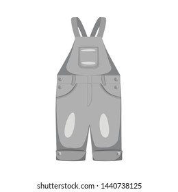 Isolated object of romper and toddler symbol. Collection of romper and suspenders stock vector illustration.