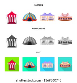 Isolated object of roof and folding icon. Set of roof and architecture stock vector illustration.