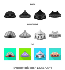 Isolated object of roof and folding icon. Set of roof and architecture stock symbol for web.