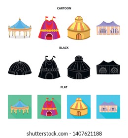 Isolated object of roof and folding icon. Set of roof and architecture vector icon for stock.