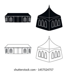 Isolated object of roof and folding icon. Set of roof and architecture vector icon for stock.