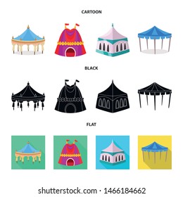 Isolated object of roof and folding icon. Collection of roof and architecture stock symbol for web.