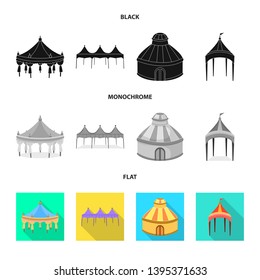 Isolated object of roof and folding logo. Set of roof and architecture stock symbol for web.