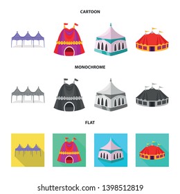 Isolated object of roof and folding logo. Collection of roof and architecture stock symbol for web.