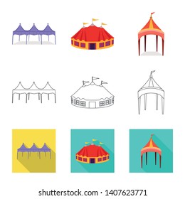 Isolated object of roof and folding symbol. Set of roof and architecture stock vector illustration.