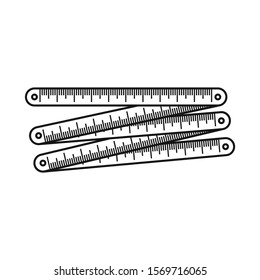 Isolated object of ruler and measure icon. Graphic of ruler and instrument stock vector illustration.