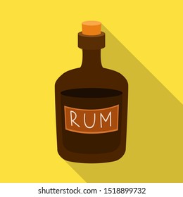 Isolated object of rum and bottle symbol. Web element of rum and stopper vector icon for stock.